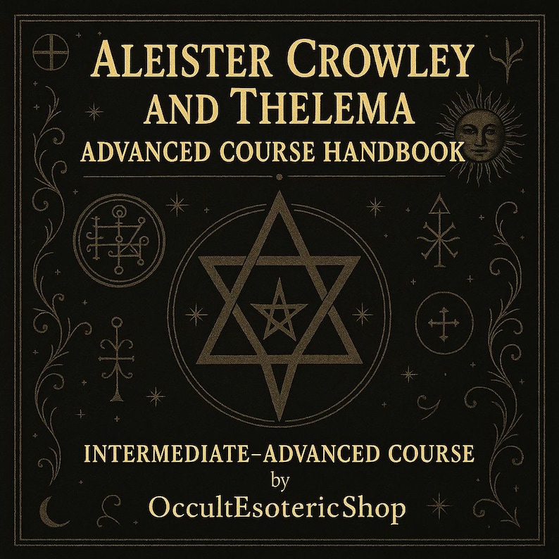 Aleister Crowley och Thelema avancerad kurs e-bok | Rituell magi, Liber AL, hexagram-/pentagramriter | PDF-guide, ockulta böcker bild 1