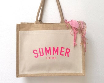 Jutetasche, Shopper, Beachbag, Strandtasche, Summerfeeling, 42x33x19