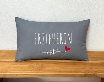 Kissen mit "Lehrer/in mit Herz"