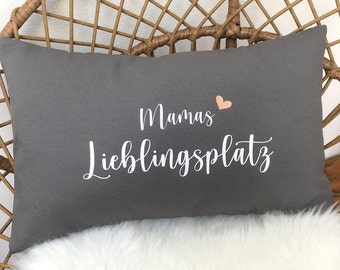 Kissen Lieblingsplatz personalisiert mit Namen, Geschenk für Mama, Oma usw.