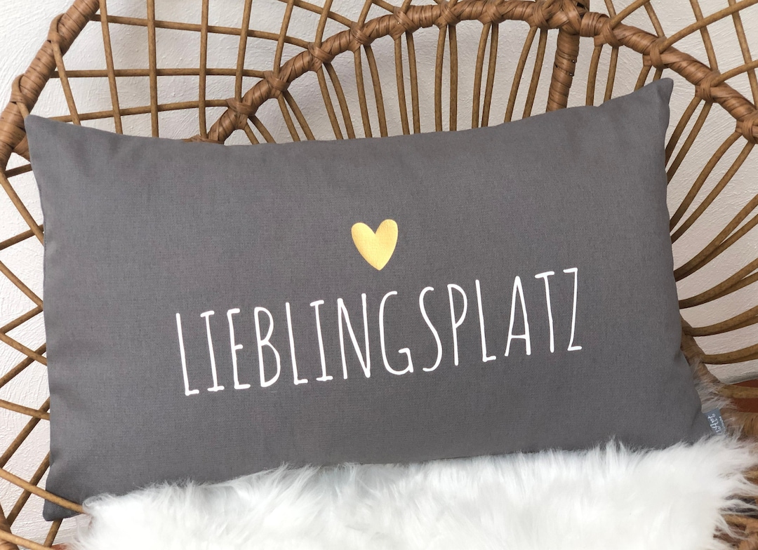 Kissen Lieblingsplatz, Kissen Lieblingsplatz grau Etsy.de