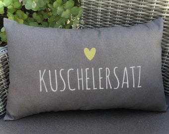 Kissen "KUSCHELERSATZ", Valentinstag, Partnerkissen, Jahrestag, Geschenk