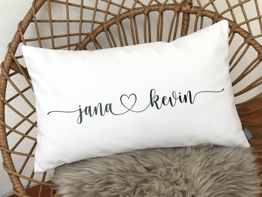 Kissen, Hochzeit, Wunschtext, Einzug, Valentinstag, goldene Hochzeit