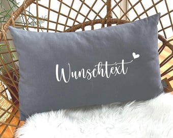 Kissen mit " Wunschtext " | 50x30 | Geschenkidee | Dekokissen personalisiert | 6 Farben Auswahl