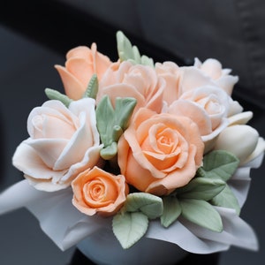Composition of flowers in SOAP. Centerpiece, floral scent, special gift for every occasion