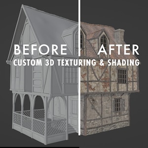 Custom 3D-modeltextuur | PBR-materialen en UV's voor gebouwen en rekwisieten | Spelklare items voor Blender, Substance, Unreal en Unity