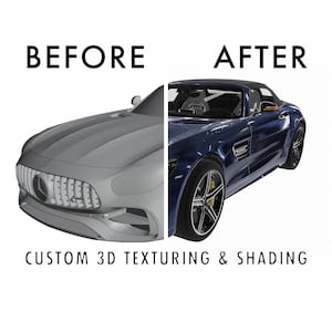 Benutzerdefinierte 3D-Fahrzeugtexturierung und -schattierung | Fahrzeugmodell UV Auspacken | PBR Materialien | Game-Ready Einrichtung von Ressourcen | High-End 3D Fahrzeugdarstellung