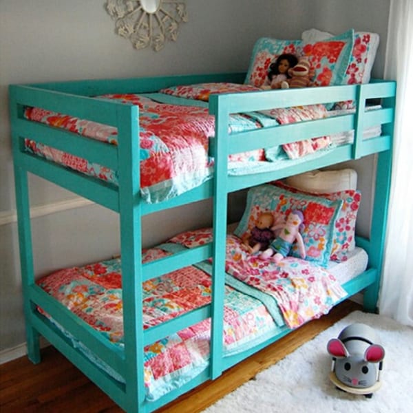 PLANS PDF Bunk Bed Easy - DIY Kids Bed How To Woodcraft Plans Children Furniture Plans/Instant Download