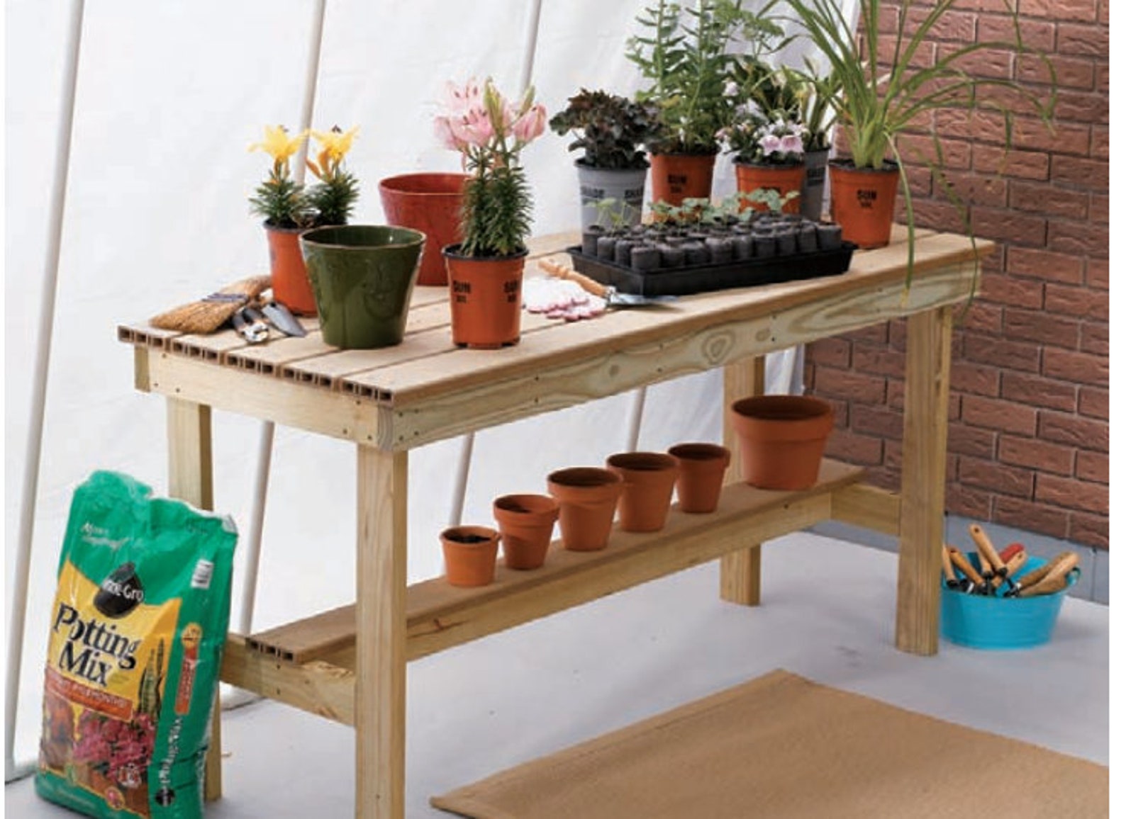 PLANS for Potting Bench/diy Potting Bench Table How to Woodcraft Plans Garden Furniture Planting