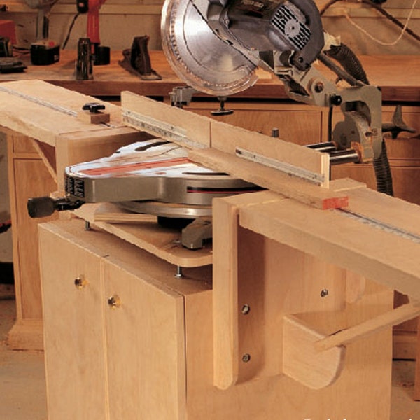 Mobile Miter Saw Workbench PLANS - Foldable Adjustable Miter Saw Stand Station DIY Workshop Woodcraft Joinery Plan - Instant PDF Download