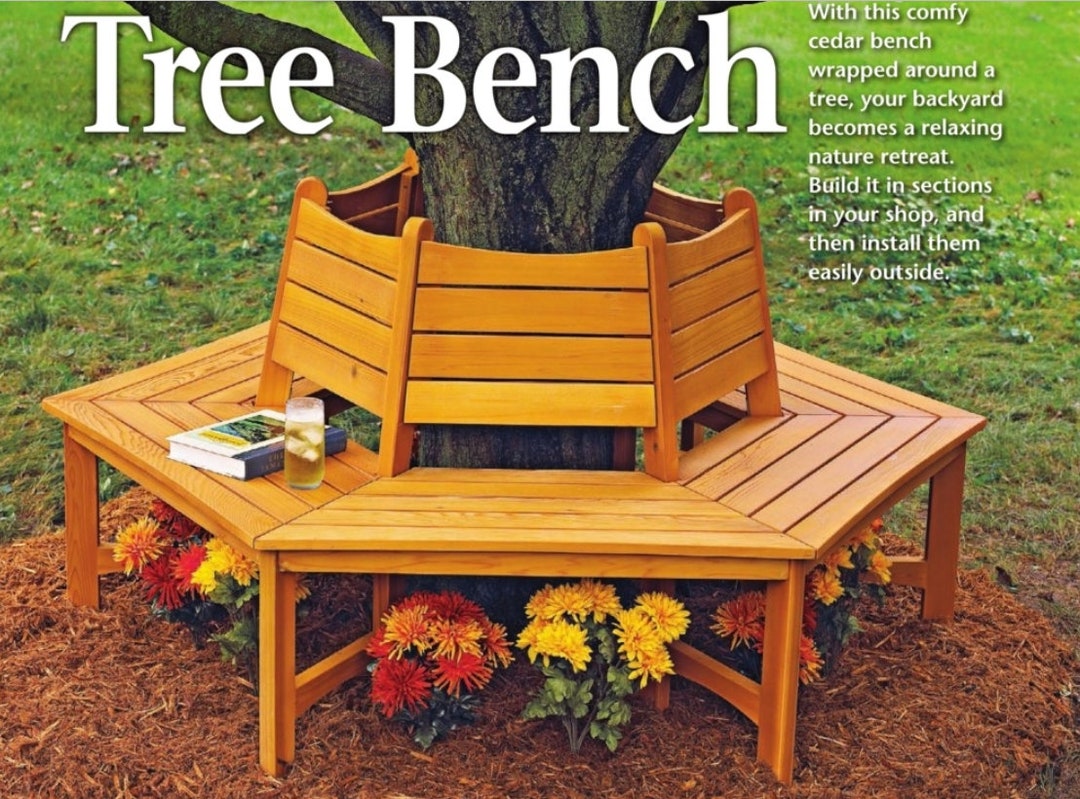 Wraparound Tree Bench PLANS Hexagonal Bench Woodcraft Plans Garden