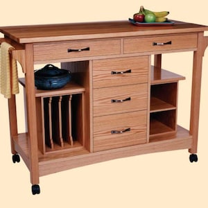 Kitchen Station Island Cabinets PLANS - Solid Kitchen Station Cabinet DIY Build Plans - Instant Pdf Download