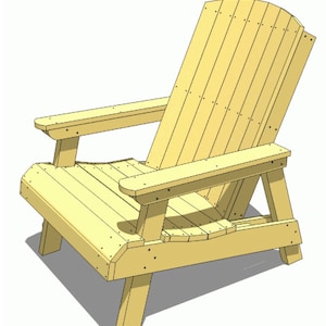 Adirondack Chair PLANS - Woodcraft Plans Garden Furniture Lawn Deck Chair Wood Joinery Plan - Instant PDF Download