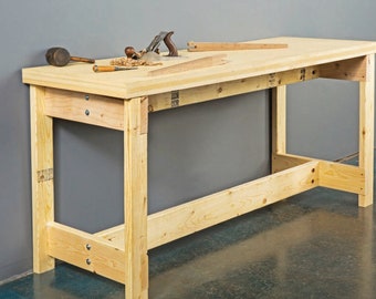 Easy Workbench Foldable PLANS - DIY Workbench Workshop Woodcraft Plans Joinery Plan - Instant PDF Download