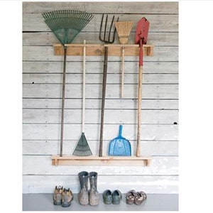 Garden Tool Rack Holder PLANS - DIY Garden Tool Holder Woodcraft Plans Joinery Vintage Plan - Instant PDF Download