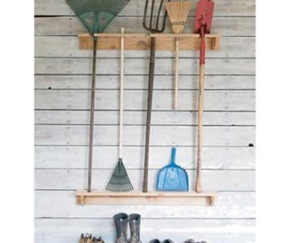 Tool Rack PLANS - DIY Garden Tool Holder Woodcraft Plans Joinery Vintage Plan - Instant PDF Download