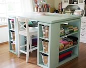 Sewing TABLE PLANS - Crafting Table With Storage DIY - Quilting Table Plans - Instant Pdf Download