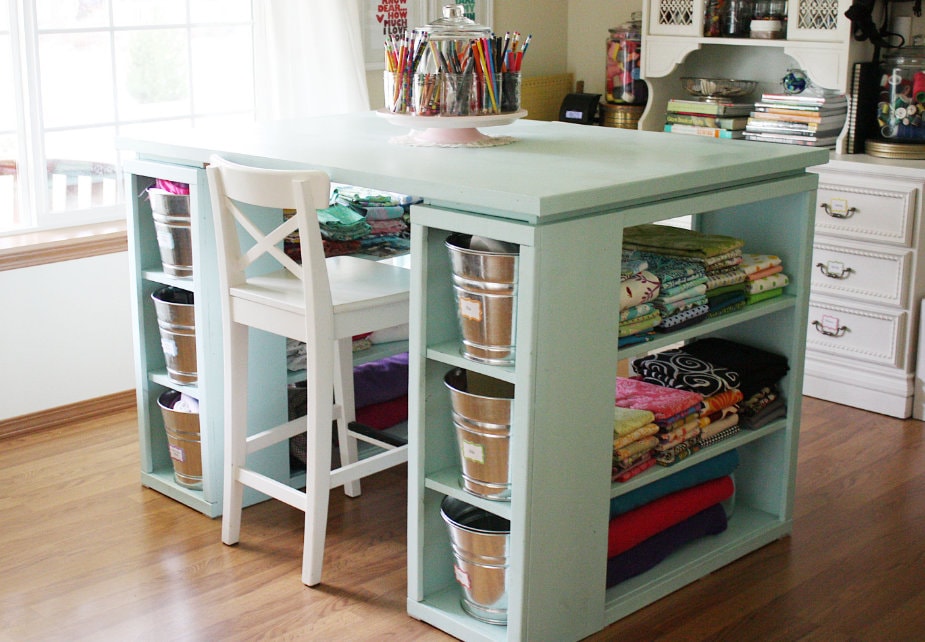 Sewing TABLE PLANS Crafting Table With Storage DIY Quilting Table