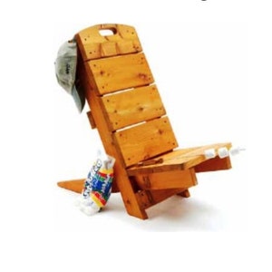 Foldable Adirondack Chair PLANS - Woodcraft Plans Garden Furniture Lawn Deck Chair Wood Joinery Plan - Instant PDF Download