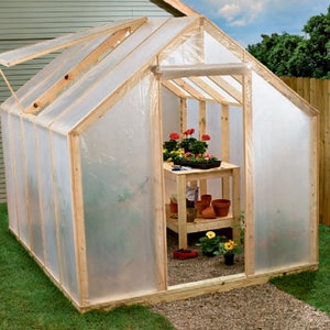 8 x 9 GREENHOUSE Plans DIY Easy -- Framed Gabled Greenhouse Build How to Joinery Tutorial -- Instant PDF Download