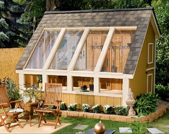 SHED 12x10 Greenhouse Plans DIY Easy -- Greenhouse Lean To Shed Build How to Joinery Tutorial -- Instant PDF Download