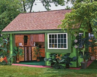 Garden SHED Plans 12x16ft Shed Plans DIY -- Garden Office Guesthouse Build How to Joinery Tutorial -- Instant PDF Download