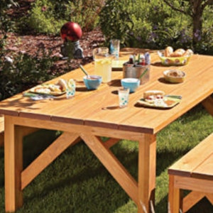 Garden Table PLANS - DIY Picnic Table Bench Build Plans Garden Furniture Joinery Plan - Instant PDF Download