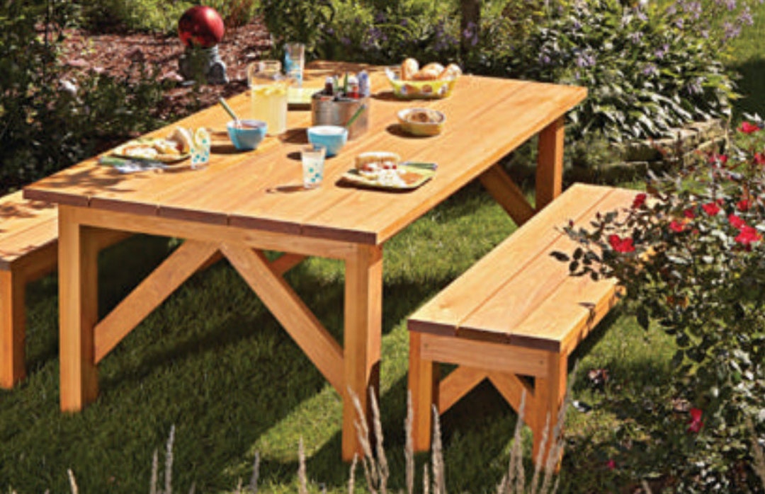 PDF PLANS Picnic Table -- DIY Picnic Table Bench Build Plans Garden Furniture Joinery Plan ...