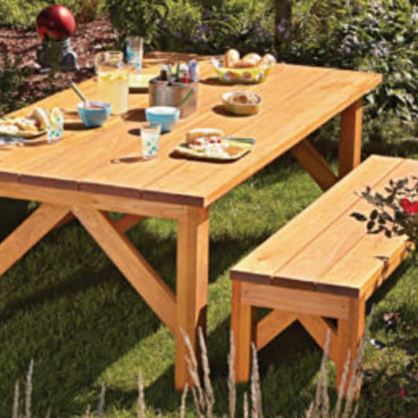 PDF PLANS Picnic Table -- DIY Picnic Table Bench Build Plans Garden Furniture Joinery Plan - Instant Download