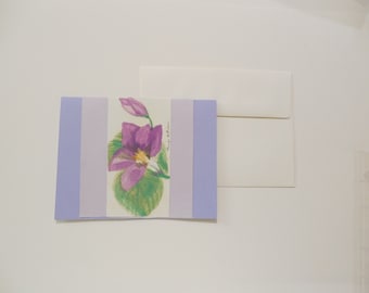 Cartão e envelope aquarela violeta