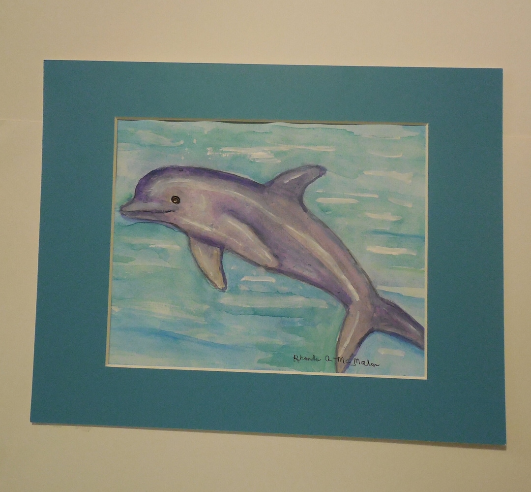 Bottlenose Dolphin Original Watercolor Painting - Etsy