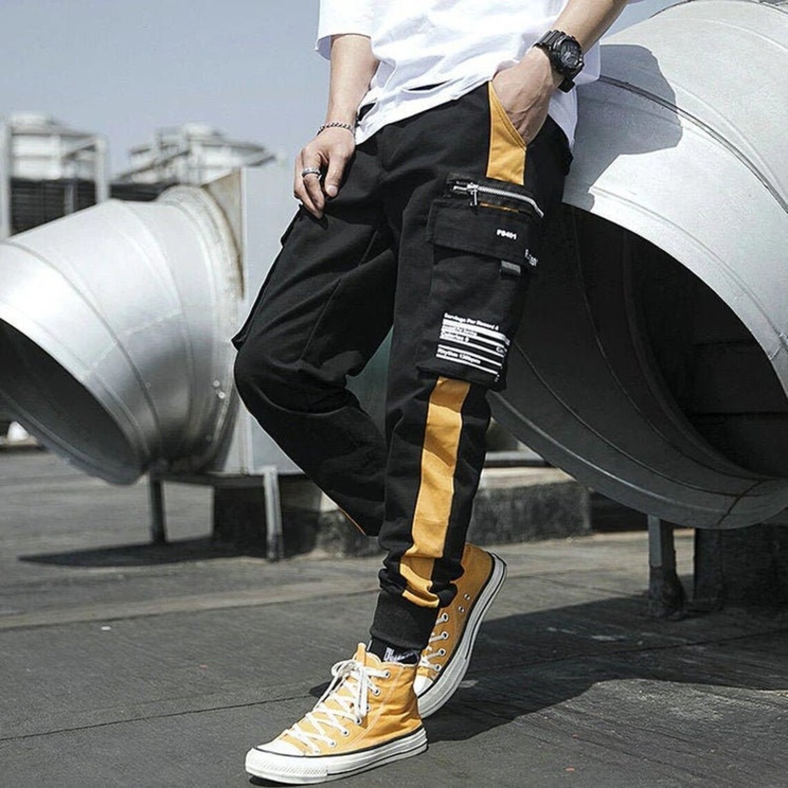 Korean Cargo pants Techwear Harem Cargo Clothing Project Etsy