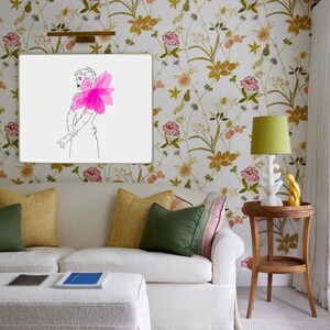 Minimalist digital drawing of Zsa Zsa Gabor/ self-print of old Hollywood glamour girl/ digital art/digital illustration/ gallery wall art