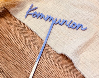 Kommunion Caketopper Personalisiert Cake Topper, Acryl Tortenstecker, Bunte Kuchentopper, Tortenstecker, Erstkommunion