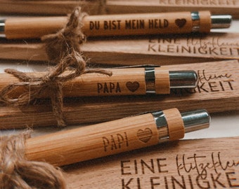 Papa gravierter Kugelschreiber Opa Held  Geschenk | personalisierter Kugelschreiber I individuell gravierter Stift