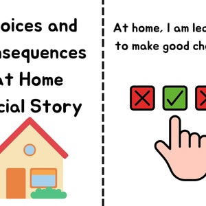Choices and consequences at home social story | Behaviour has consequences | Good and bad choices