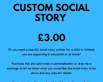 Custom social story | personalised social story | create your own social story | digital download | special educational needs resources