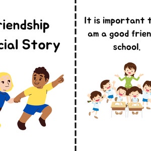 Good friend social story | playing with friends social story | school friendship support | sharing friends