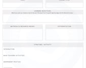 Lesson Plan Template: Printable Worksheet (Digital Download)