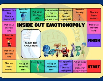 Inside Out Emotionopoly Game | Printable Emotional Literacy Board Game | Feelings & Coping Skills Activity