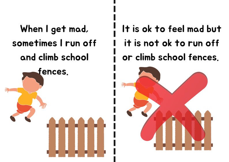 Running off Climbing Fences Social Story Keeping Safe Social Story