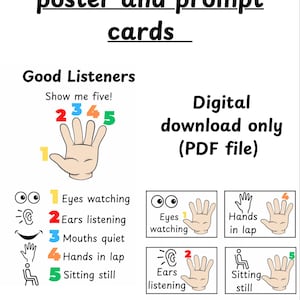 Good listeners poster and prompts | good listening in class