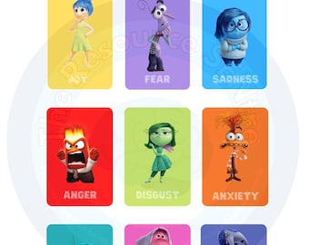 Tarjetas didácticas de emociones de Inside Out 2: Estrategias de afrontamiento