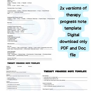 Editable Therapy Progress Note Template: SOAP Format (PDF & DOC)