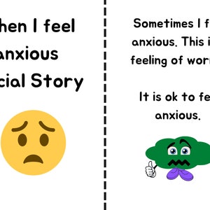 Feeling anxious worried social story