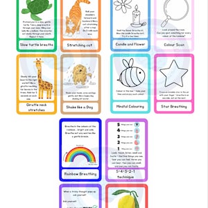 Tarjetas de conexión a tierra / Actividades para la ansiedad y la atención plena / Tarjetas de calma / Habilidades de afrontamiento para niños