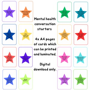 Mental Health Conversation Starter Cards for Teens (Digital Download)