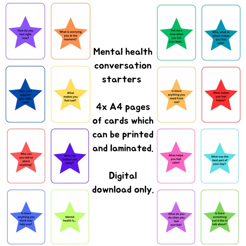 Conversation Starters Mental Health Conversation Cards Icebreaker