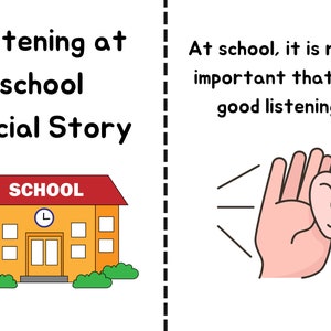 Listening social story | Good listening in school