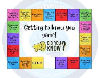 Get To Know You Board Game: Ice Breaker Activity (Digital Download)